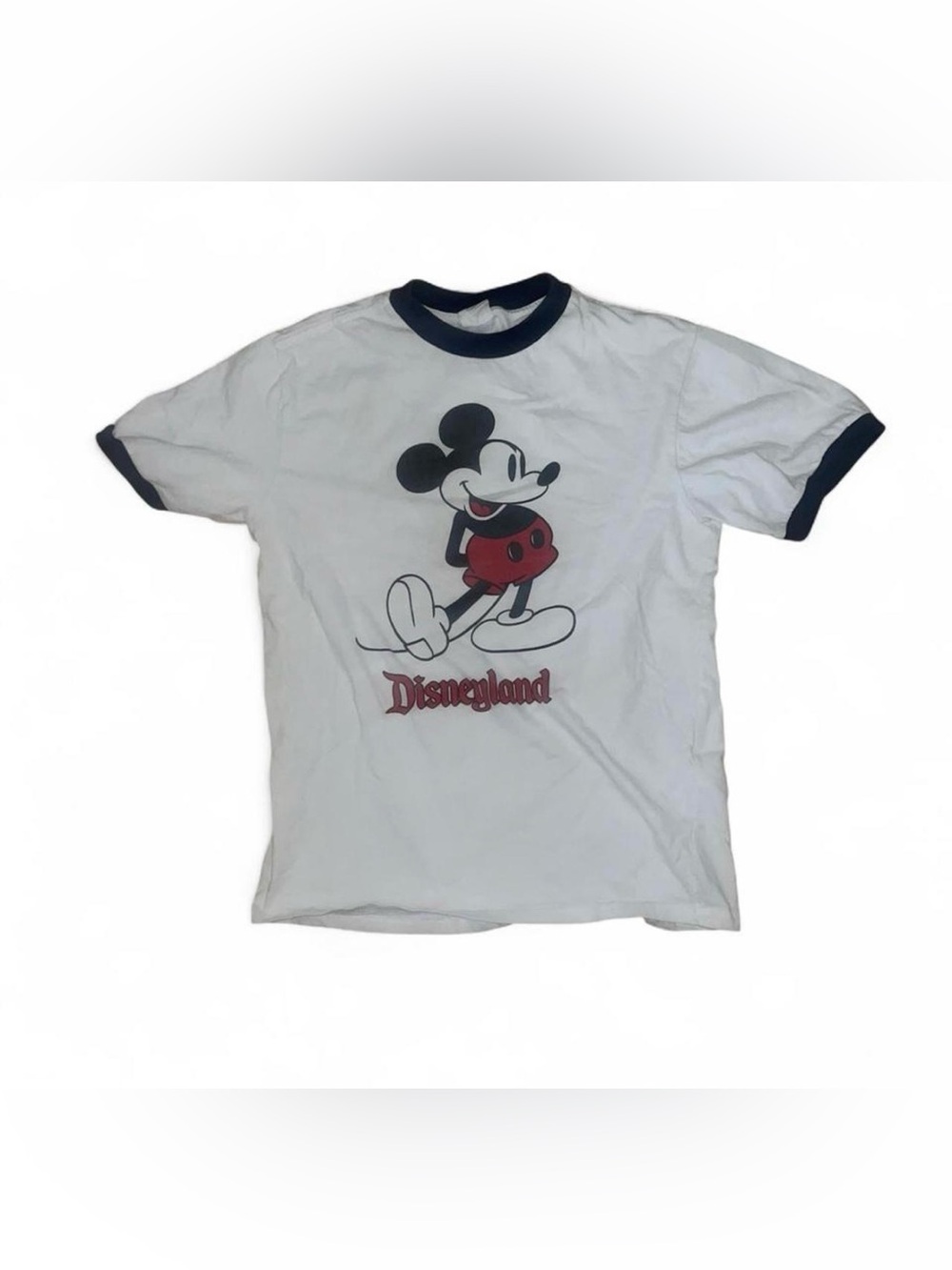 Disney Mickey Mouse relaxed fit vintage/y2k white ringer tee in size small
